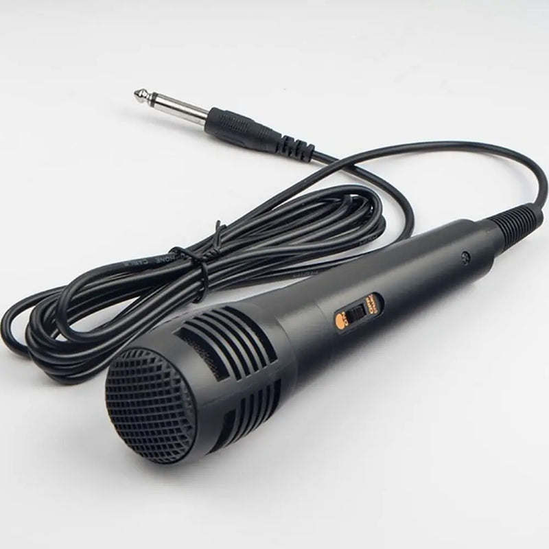 Microfone de mão profissional com fio preto, microfone dinâmico, microfone vocal para gravação de karaokê, tubo de voz de 6,35 mm/3,5 mm