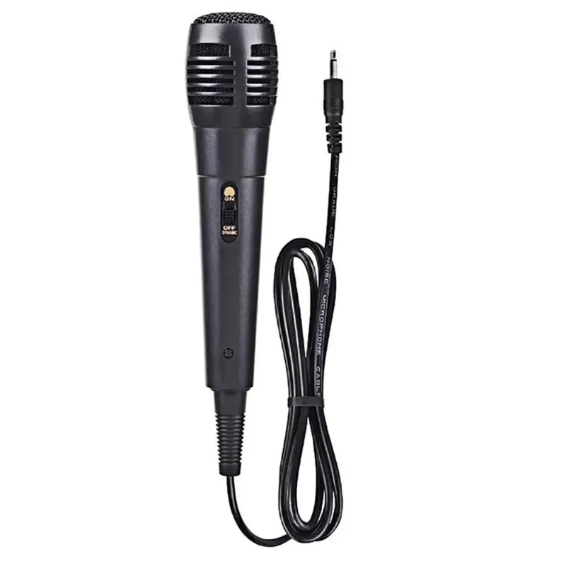 Microfone de mão profissional com fio preto, microfone dinâmico, microfone vocal para gravação de karaokê, tubo de voz de 6,35 mm/3,5 mm