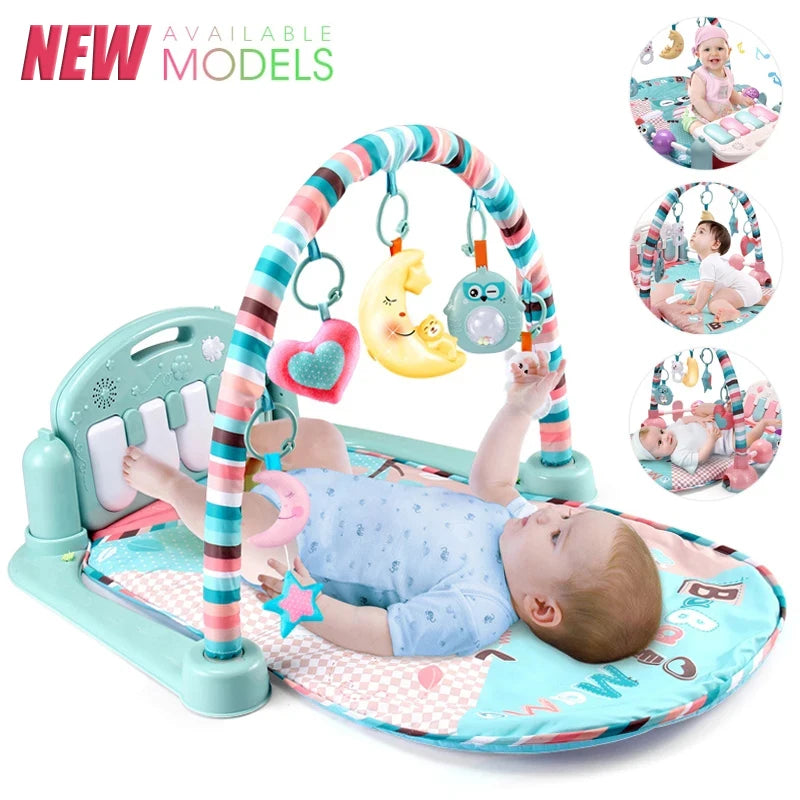 Suporte de ginástica para bebês, brinquedo musical, brinquedo de atividade para recém-nascidos, piano, cobertor para engatinhar, pedal, almofada de jogo, educação infantil, 0-36 meses, presentes