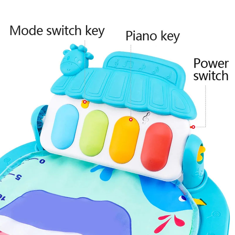 Suporte de ginástica para bebês, brinquedo musical, brinquedo de atividade para recém-nascidos, piano, cobertor para engatinhar, pedal, almofada de jogo, educação infantil, 0-36 meses, presentes