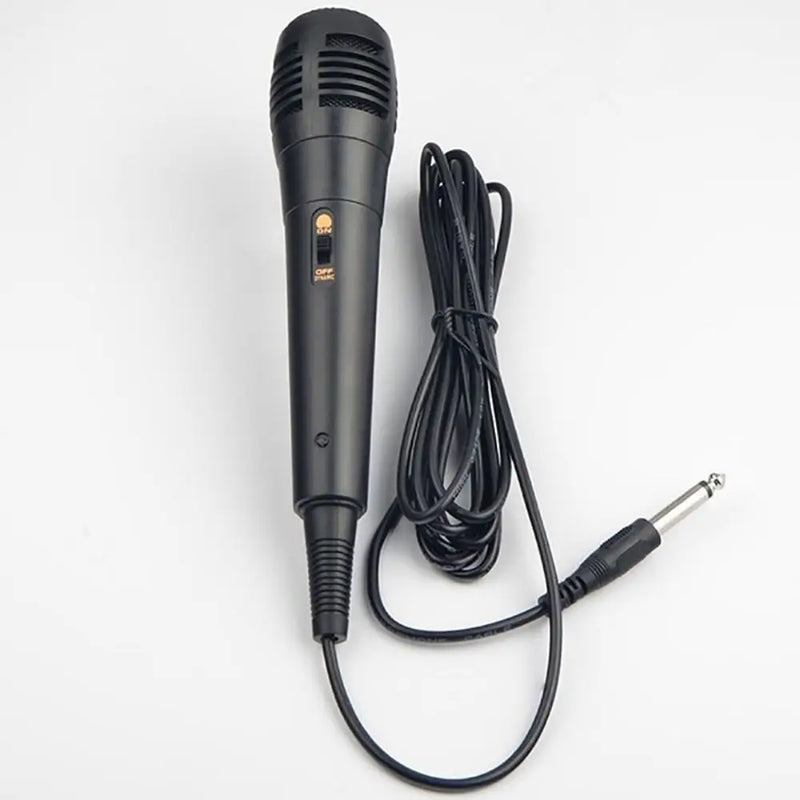 Microfone de mão profissional com fio preto, microfone dinâmico, microfone vocal para gravação de karaokê, tubo de voz de 6,35 mm/3,5 mm